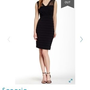 Sangria - Beaded Shoulder Dress (size 6, Black)